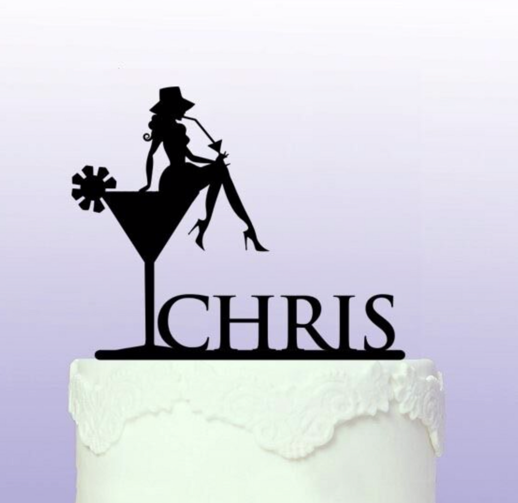 Personalised Cocktail girl Cake Topper